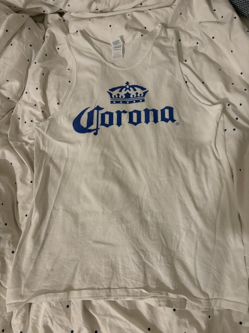 White Corona Beer Tank Top Men's Large
